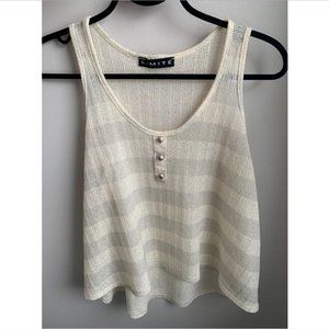 ✨LIMITÉ LINEN KNIT TANK TOP - SIZE: US M - CREAM/SILVER